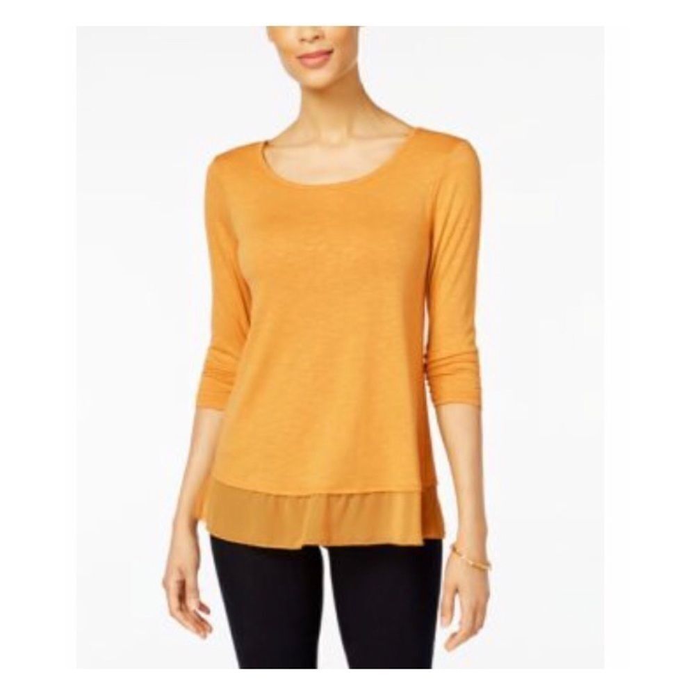 Style & Co Chiffon-Hem Top women’s size XS
